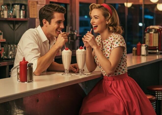 🖤 ⟡ Timeless Diner Vibes: 50s Romance & Sweet Milkshake Moments 620