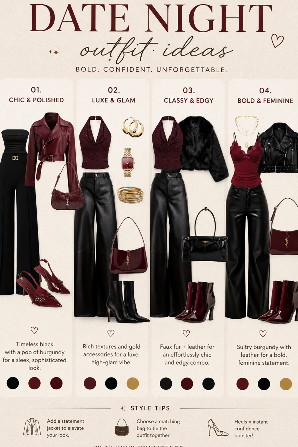 🕯️ 🎻 ✦ Burgundy & Black Elegance for Unforgettable Romantic Evenings 843