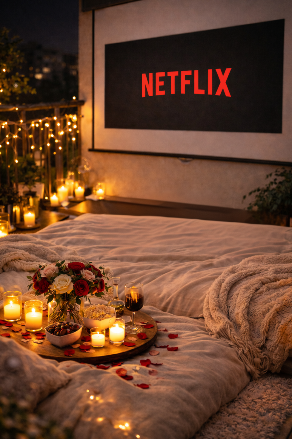 ⊹ Cozy Balcony Movie Evenings Under Starry Skies ⊹ 🥂 🤎 💕 806
