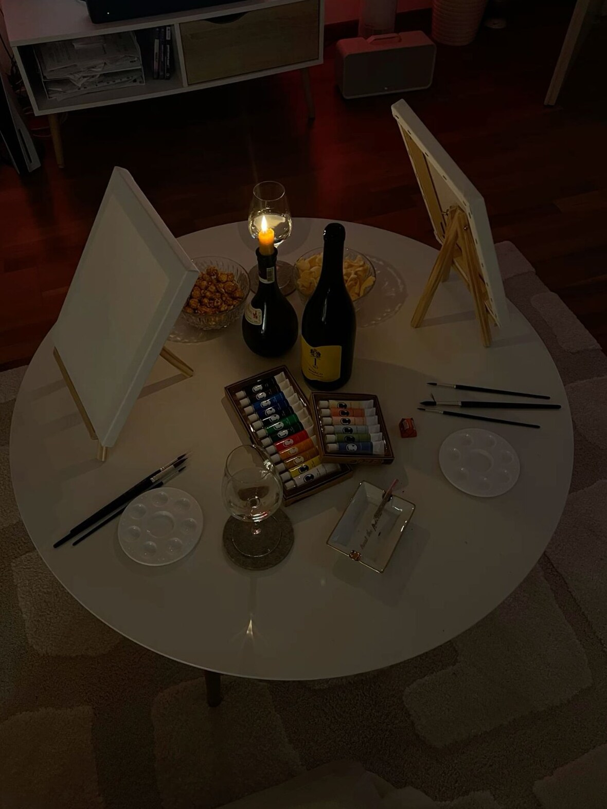 🎭 🎬 ✦ Ethereal Brushstrokes of Us: A Fated Evening in Artful Silence 880