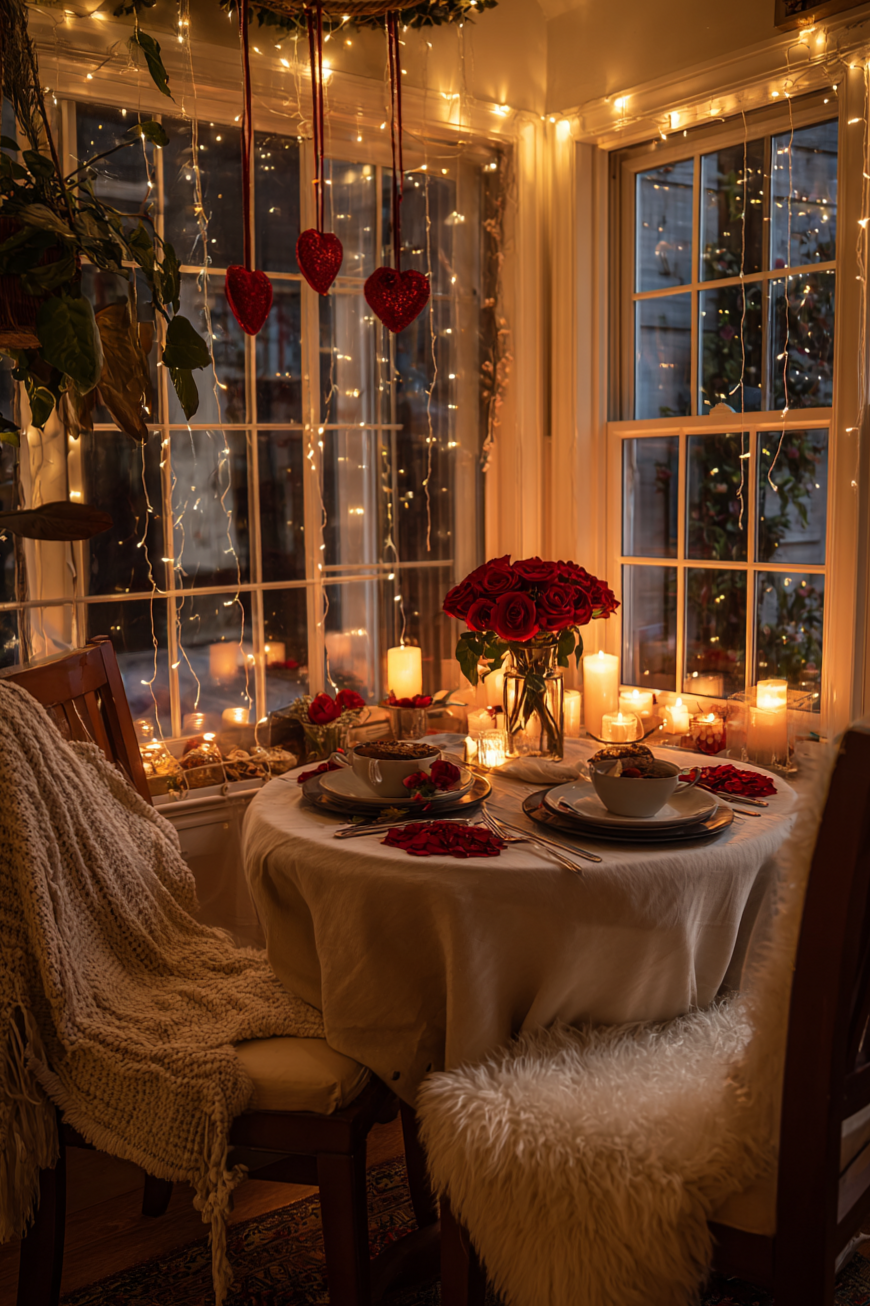 📝 🌱 Fate-Driven Evening: A Romantic Table by the Window 644