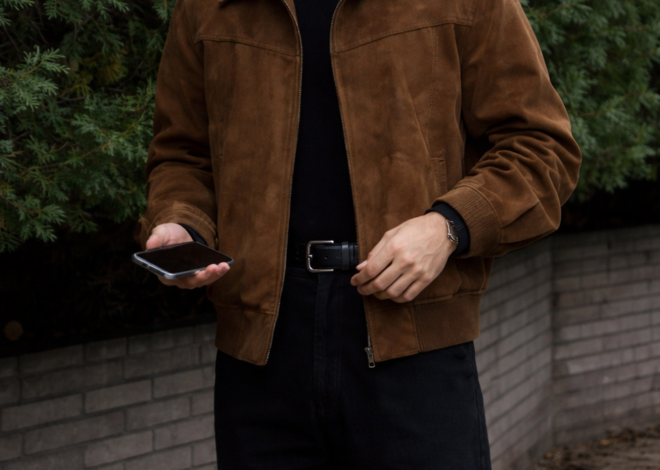 Men’s Brown Suede Leather Jacket | Winter Romance in Smart Casual Style ⟐ soul d 139
