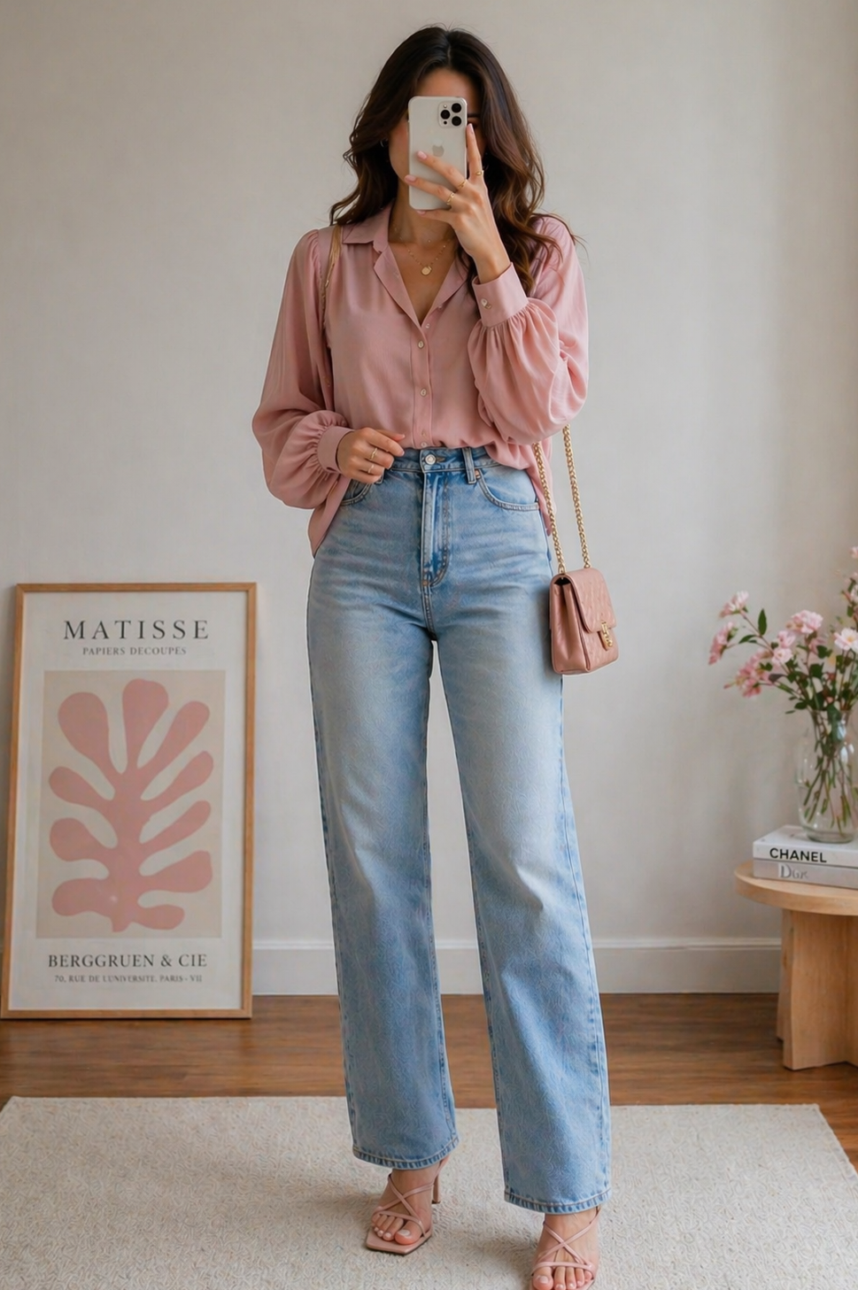 ⚖️ Pink Harmony Outfit | Soulful Jeans and Blouse Style for Kindred Spirits | ro 596