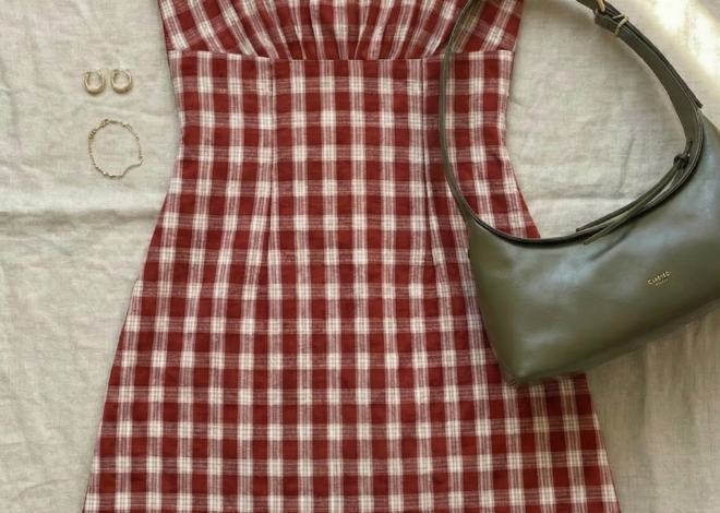 🕊️ ⟡ Red Gingham Mini Dress for Fated Evenings & Soulful Style 405