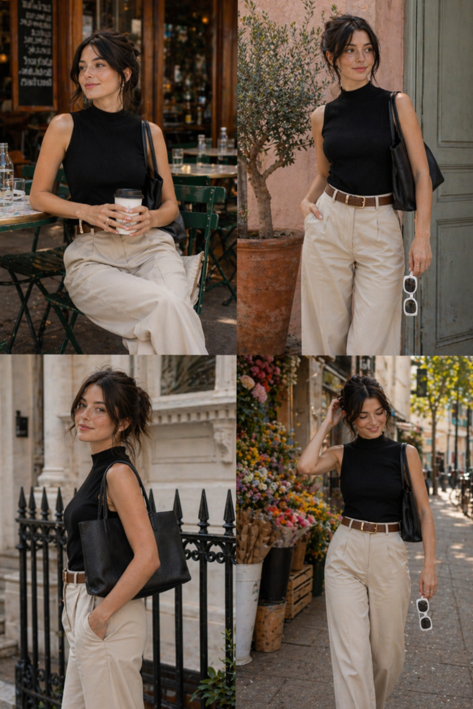 🕯️ Timeless Elegance: Midnight Top & Sand Trousers for Soulful Summer Style | so 667
