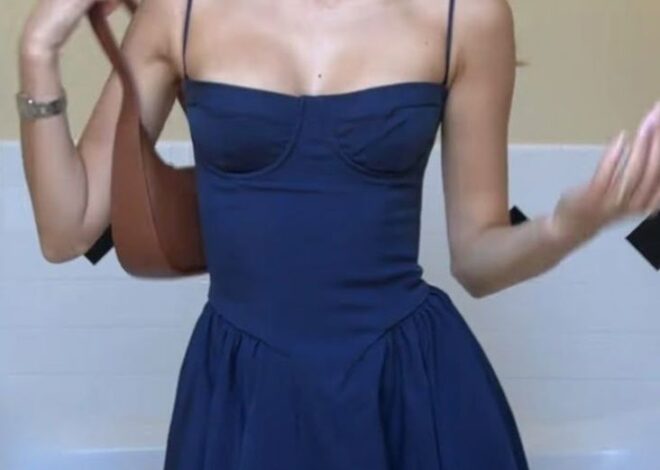 🌹 🌹 vibe check passed ✦ Old Money Navy Bustier Dress for a Fated Summer Vibe 574