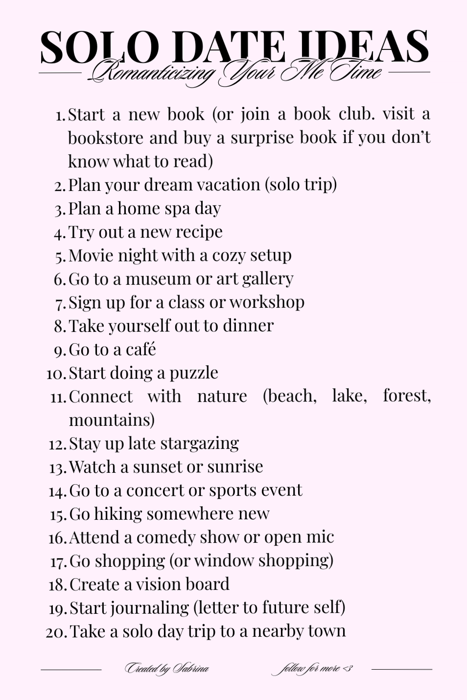 💌 ❤️‍🔥 ⟡ 20 Soulful Solo Date Ideas for Self-Growth & Romantic Living 886