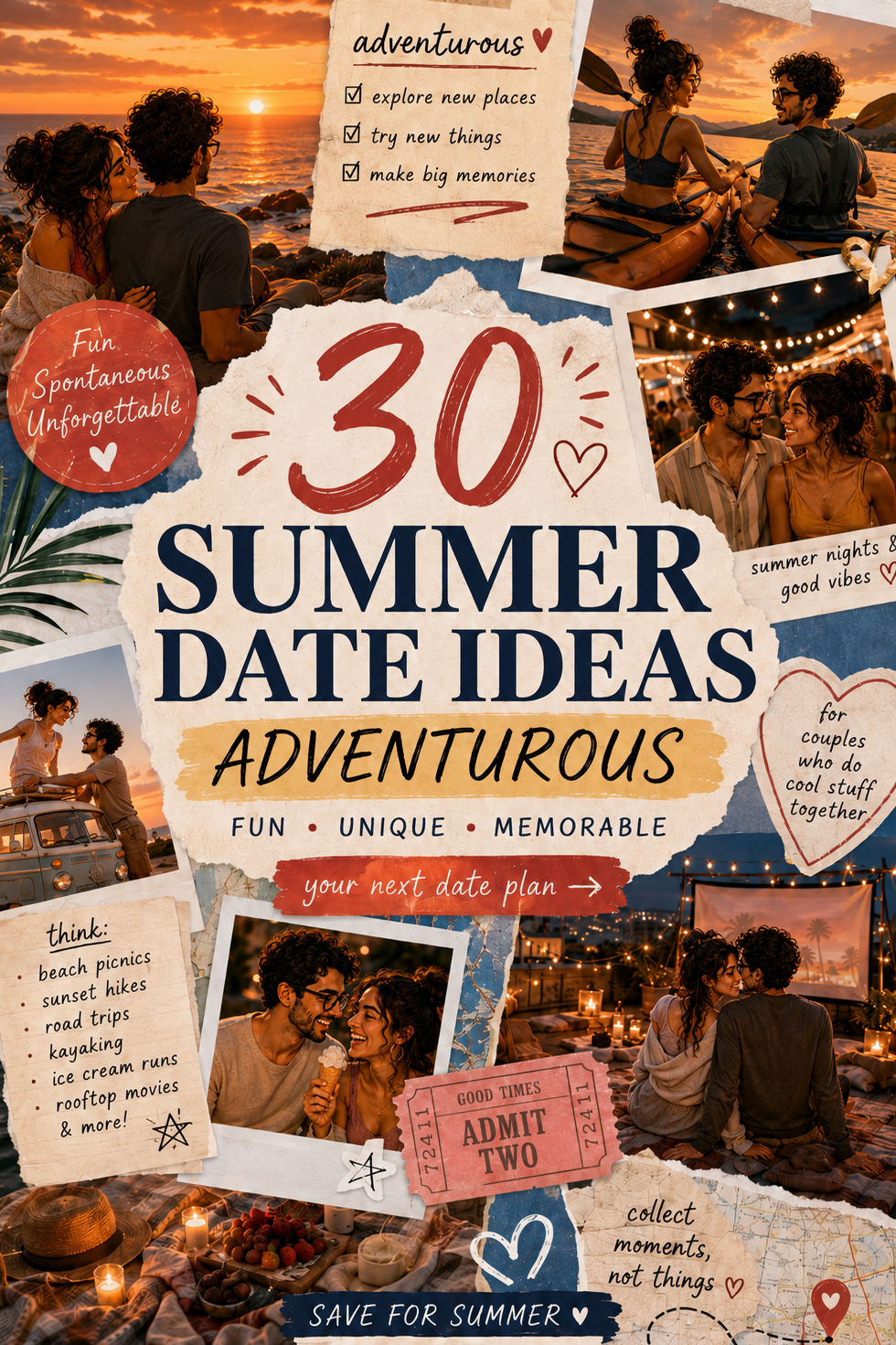 🤍 30 Summer Date Ideas ☀️❤️ | Fun & Adventurous Couple Activities | romanticizin 886