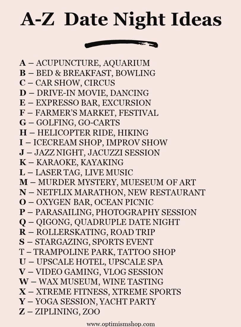 A-Z Date Night Ideas: Soulful Journeys for Heartfelt Connections | ❤️‍🔥 romantic 568