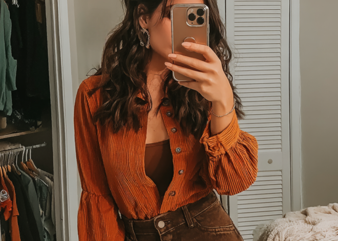 ❤️‍🔥 ❤️‍🔥 curated connection vibes ✦ Cozy Rust Corduroy Outfit – Brunch Vibe & S 549