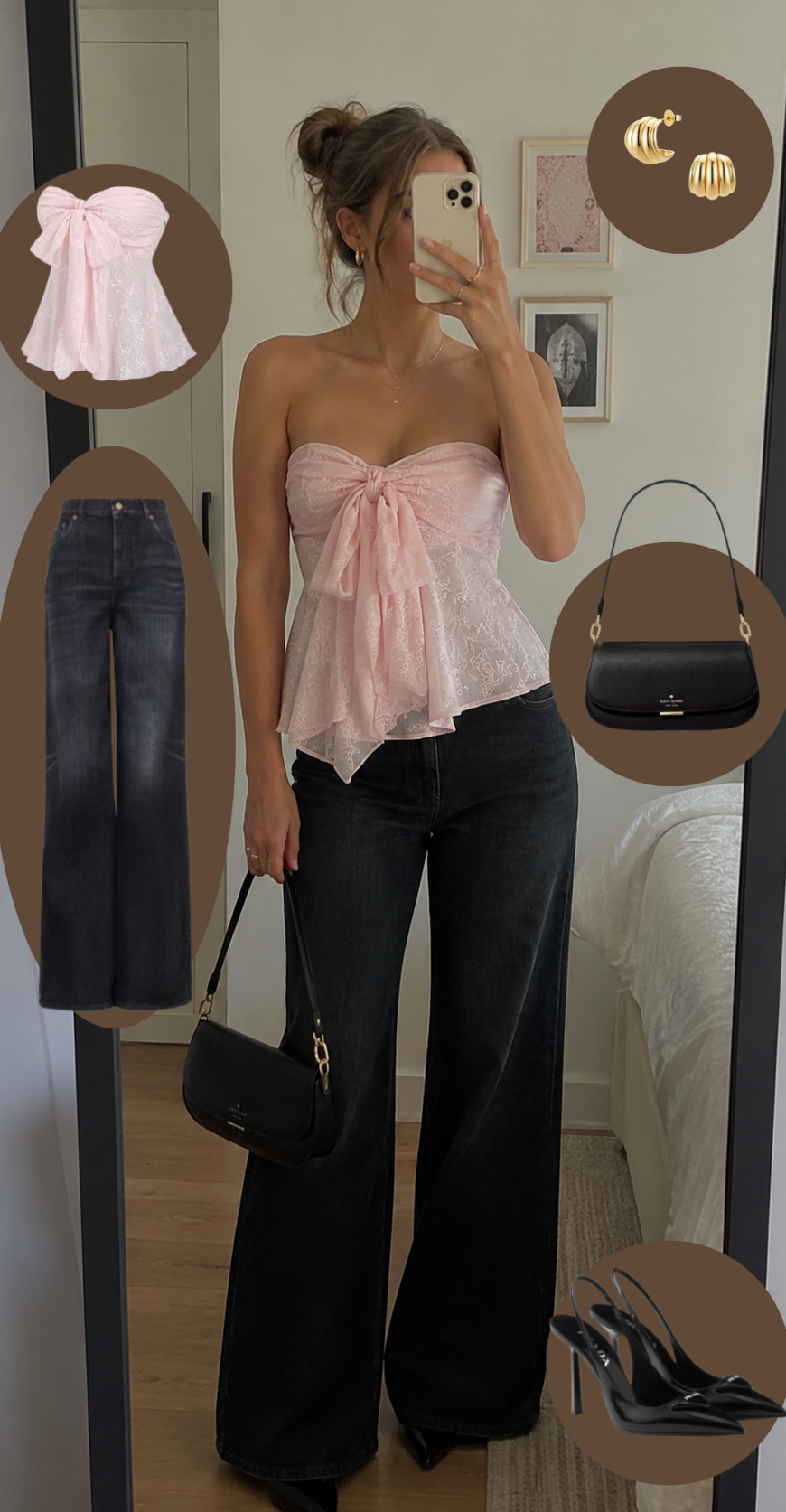 daily aesthetic advice: 🌱 Pink Strapless Top with Dark Denim for Soulful Summer  930
