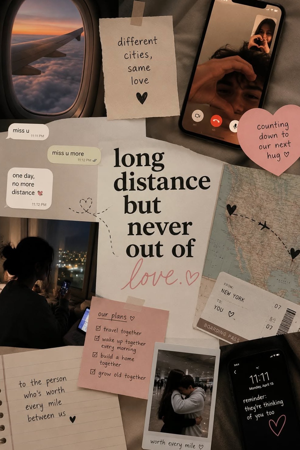 🤍 Long Distance Love Aesthetic | Soulful Couple Moodboard & Heartfelt Quotes | c 106