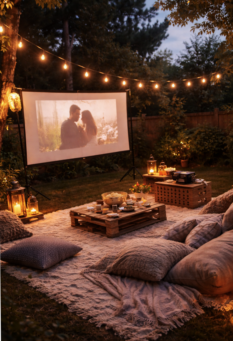 soul deep aesthetic: Enchanted Outdoor Cinema Night for Soulful Connection 🌧️ 🕸️ 131
