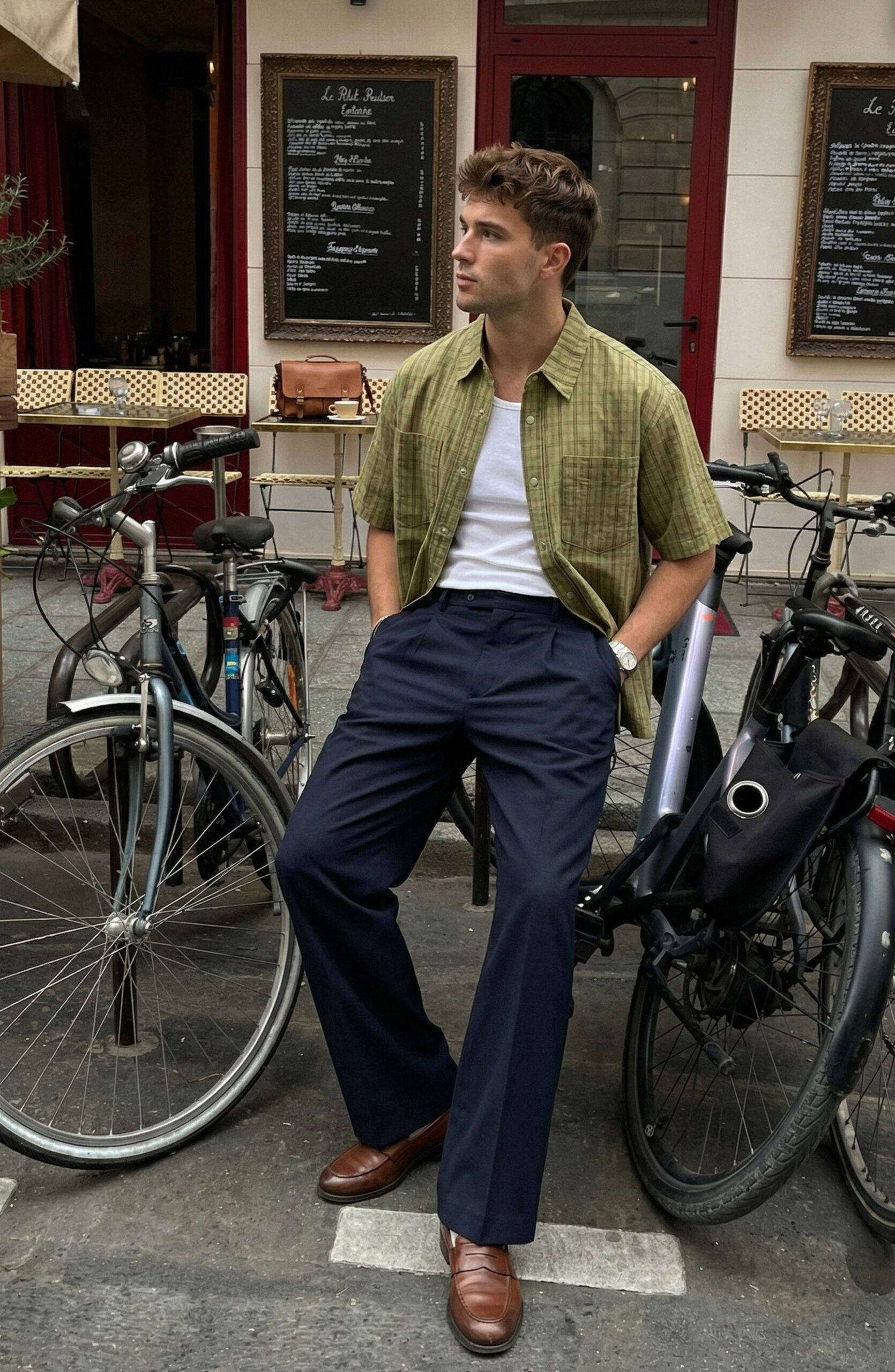 🤍 Soul-Seeking Style: Olive Green Shirt for Fated Moments | vibe check passed 851