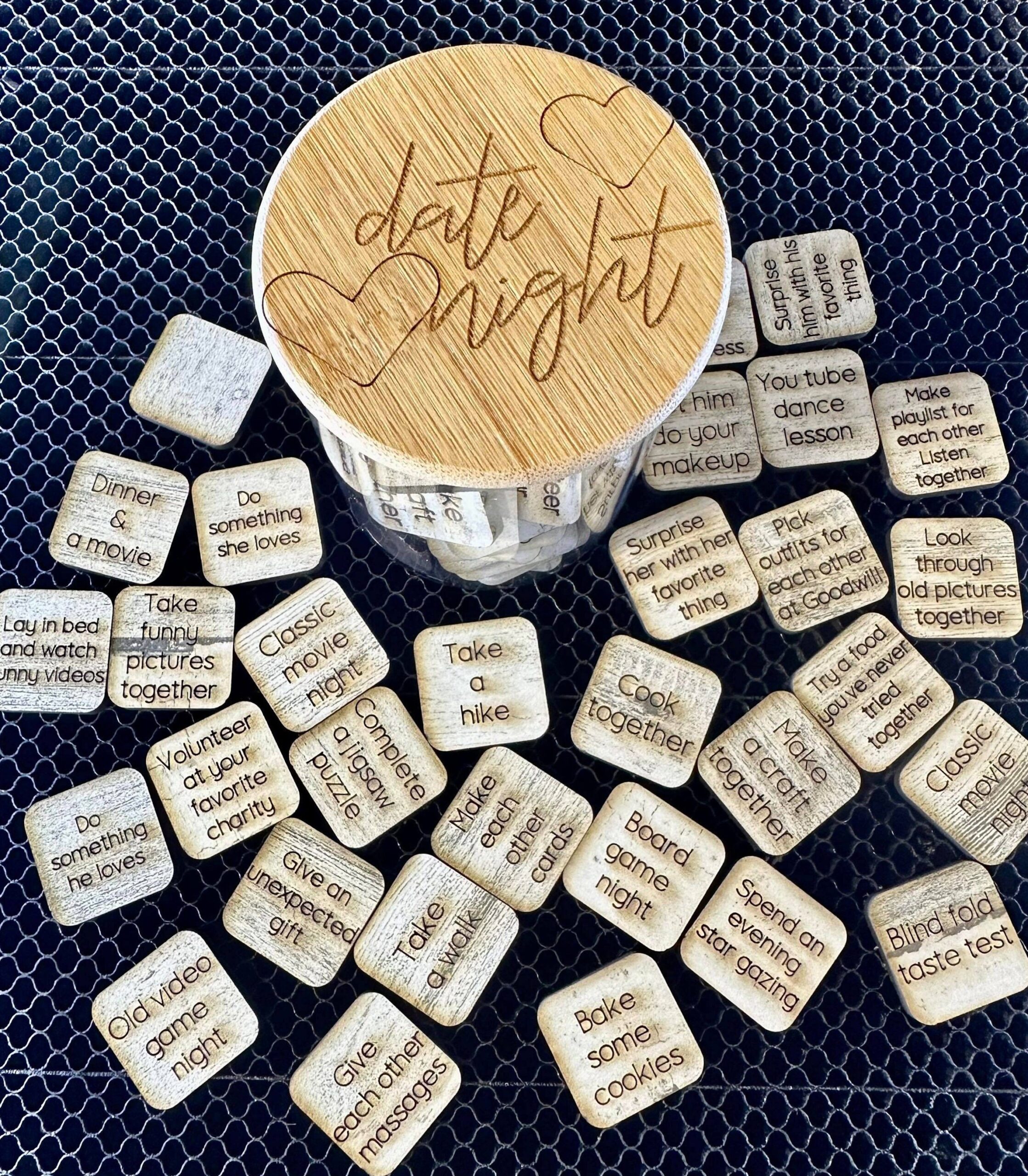 Soulful Date Night Activity Jar | Romantic Valentine’s Decor | Timeless Love Aes 981